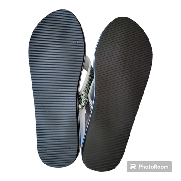 Women's NFL Team Logo Sequin Strap Sandals Flip Flops - Picture 2 of 4